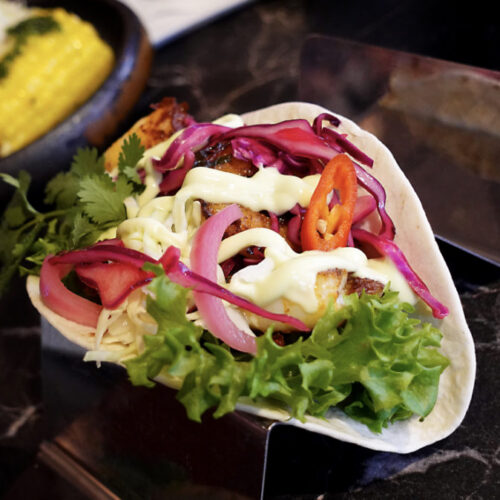 Crispy fish taco – tapas på Tapas28, Kungsholmen
